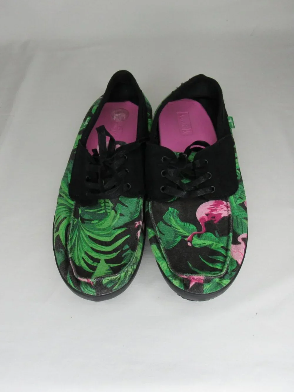 Sanuk Mortimer Boat Shoe Canvas Flamingo Tropical Print Men's 12